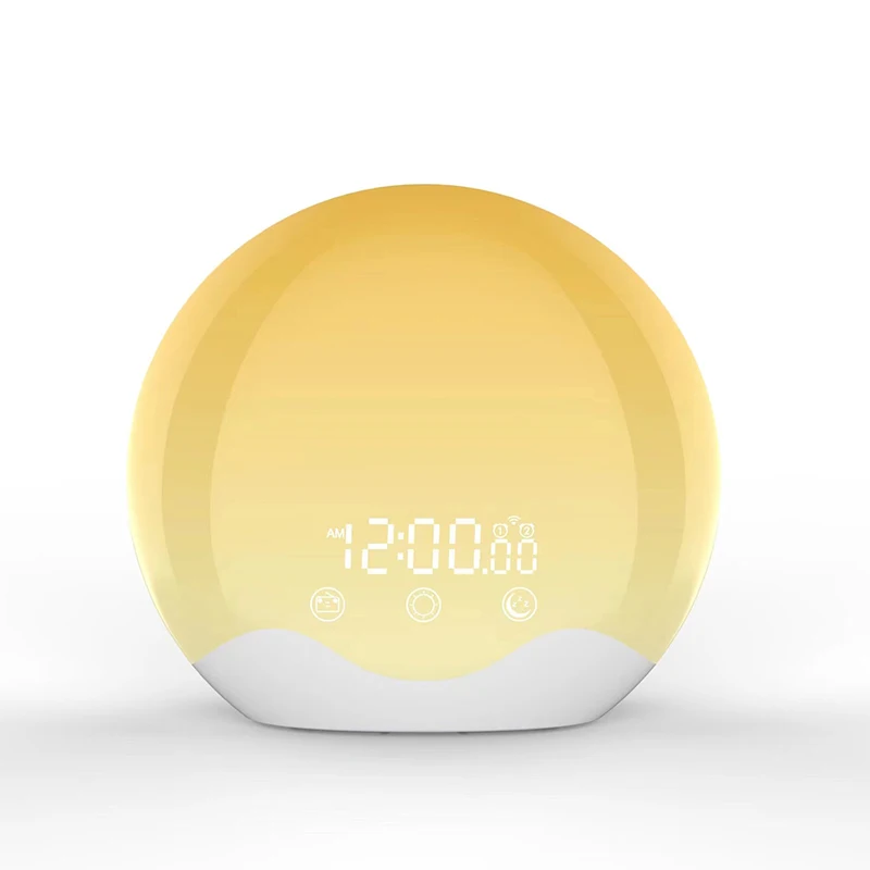 Reloj despertador Sunrise con luz de despertar, sonido Digital para dormir, luz nocturna, reloj de escritorio, dispositivo de ayuda para dormir, cambio de Color, regalo perfecto