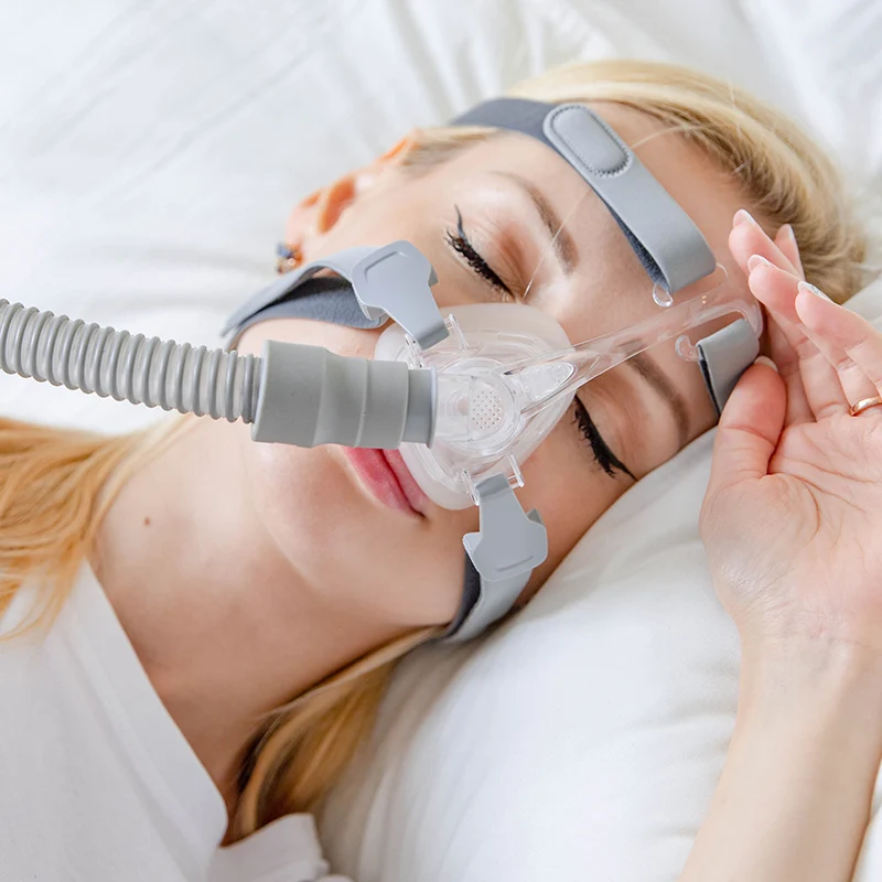 BMC-mascarilla Nasal CPAP N4, máscara para dormir con casco S/M/L, diferentes tamaños, adecuada para la manguera de conexión de la máquina CPAP