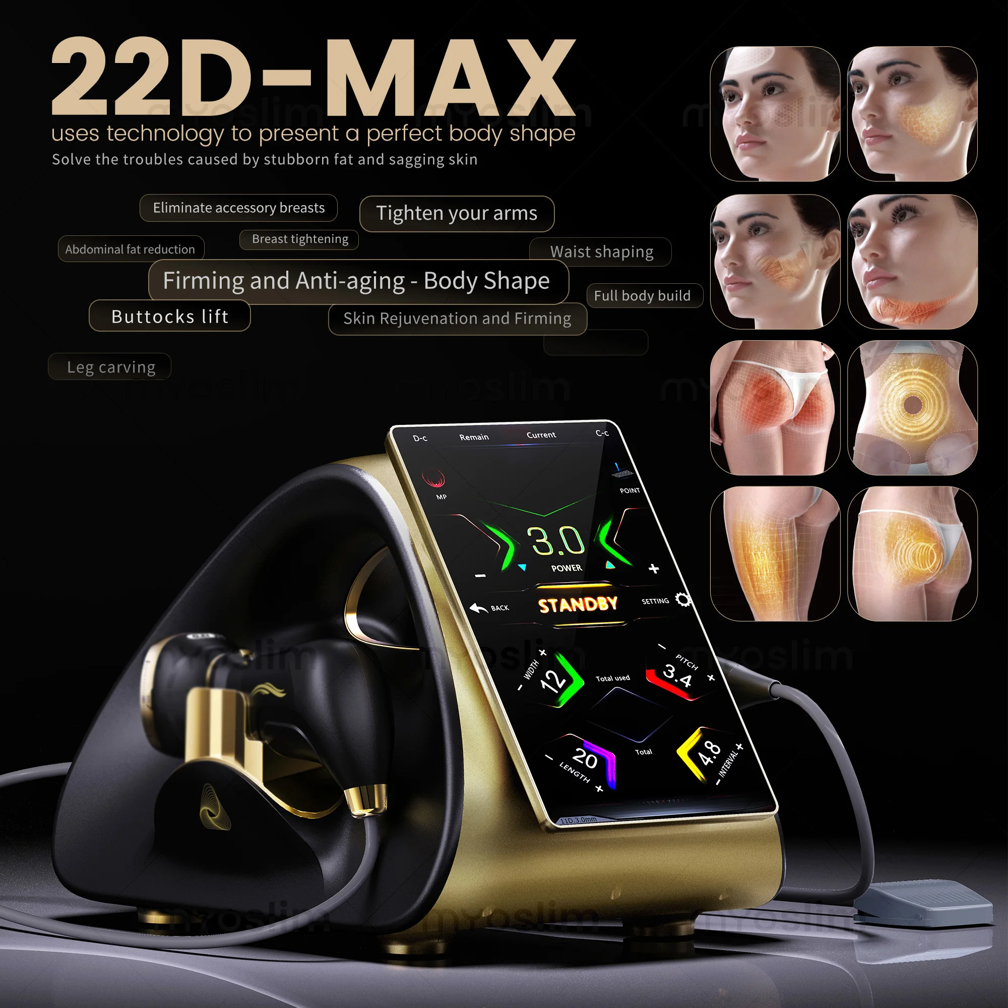 Máquina Portátil 2 en 1 MAX Ultra 360 para Lifting Facial, Doble Mango, Tensado de Piel, Moldeado Corporal 3D