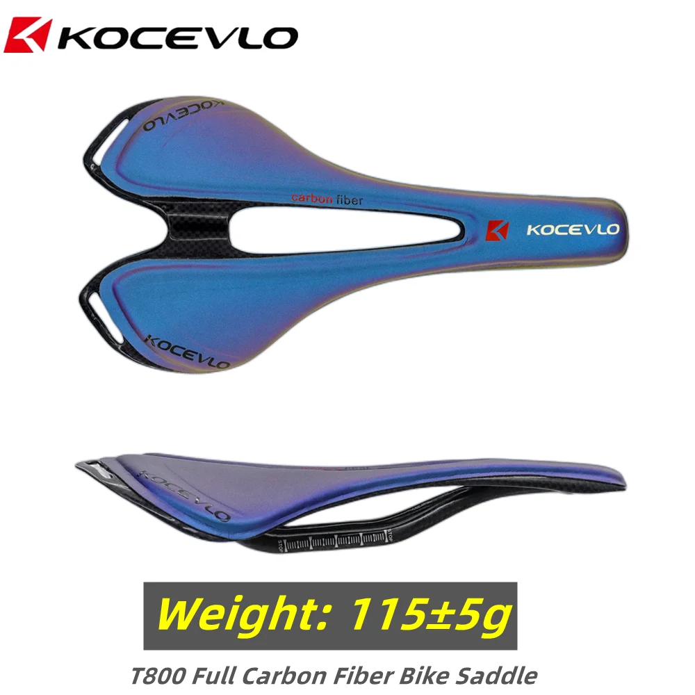 KOCEVLO-sillín de bicicleta de montaña, fibra de carbono + cuero, cojín para asiento, decoloración de bicicleta de carbono, piezas de ciclismo
