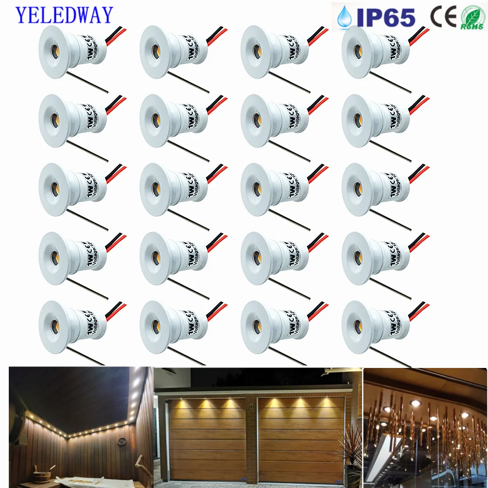 Mini foco Led de 24V, 1W, 15mm, 24V, regulable, pequeño IP65, focos LED, luces para gabinete de Hotel, iluminación de techo para el hogar