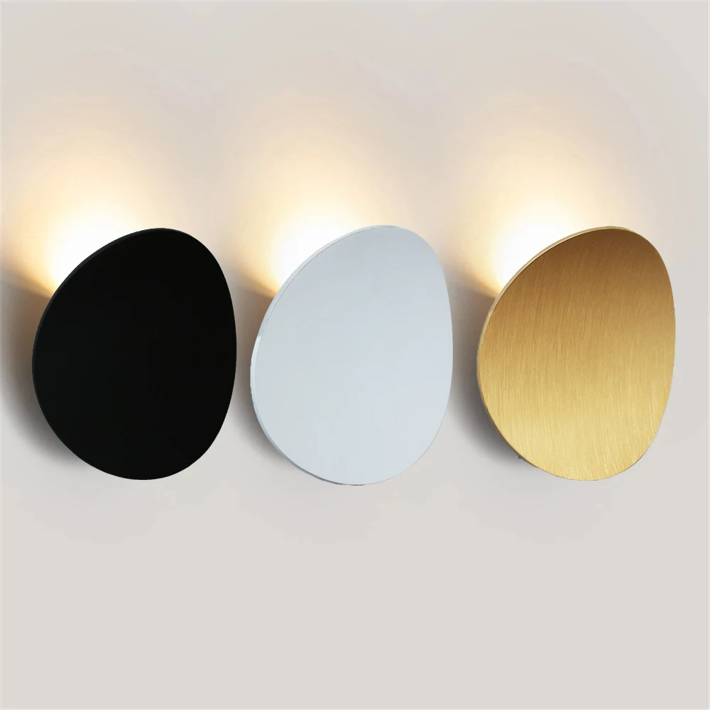 Lámparas de pared LED para interiores, lámpara de pared de aluminio Simple moderna, iluminación para dormitorio y sala de estar, lámpara de pared dorada blanca y negra, accesorio de iluminación
