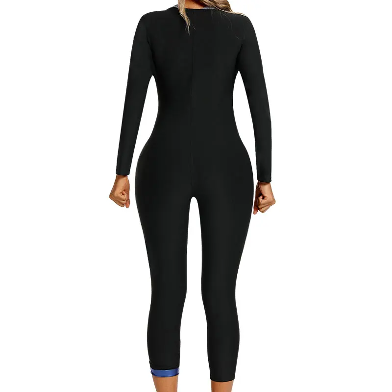 Mono con pantalones de manga larga para mujer, camisa de Sauna 6 en 1, entrenador de cintura de cuerpo completo, entrenamiento para perder peso, Body de Sauna corporal