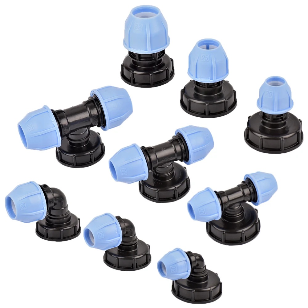 Conector adaptador de tanque IBC de rosca gruesa S60X6, conector de manguera de tanque de agua de jardín PE PVC PPR 20/25/32MM