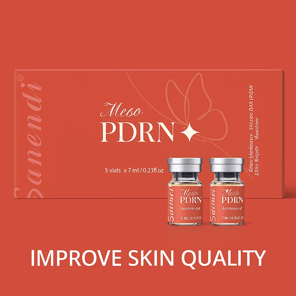 Sanendi PDRN Glutatión VITAMIN C Piel Sensible Músculo Brillo y uso antienvejecimiento Derma pen 7ml x5 viales