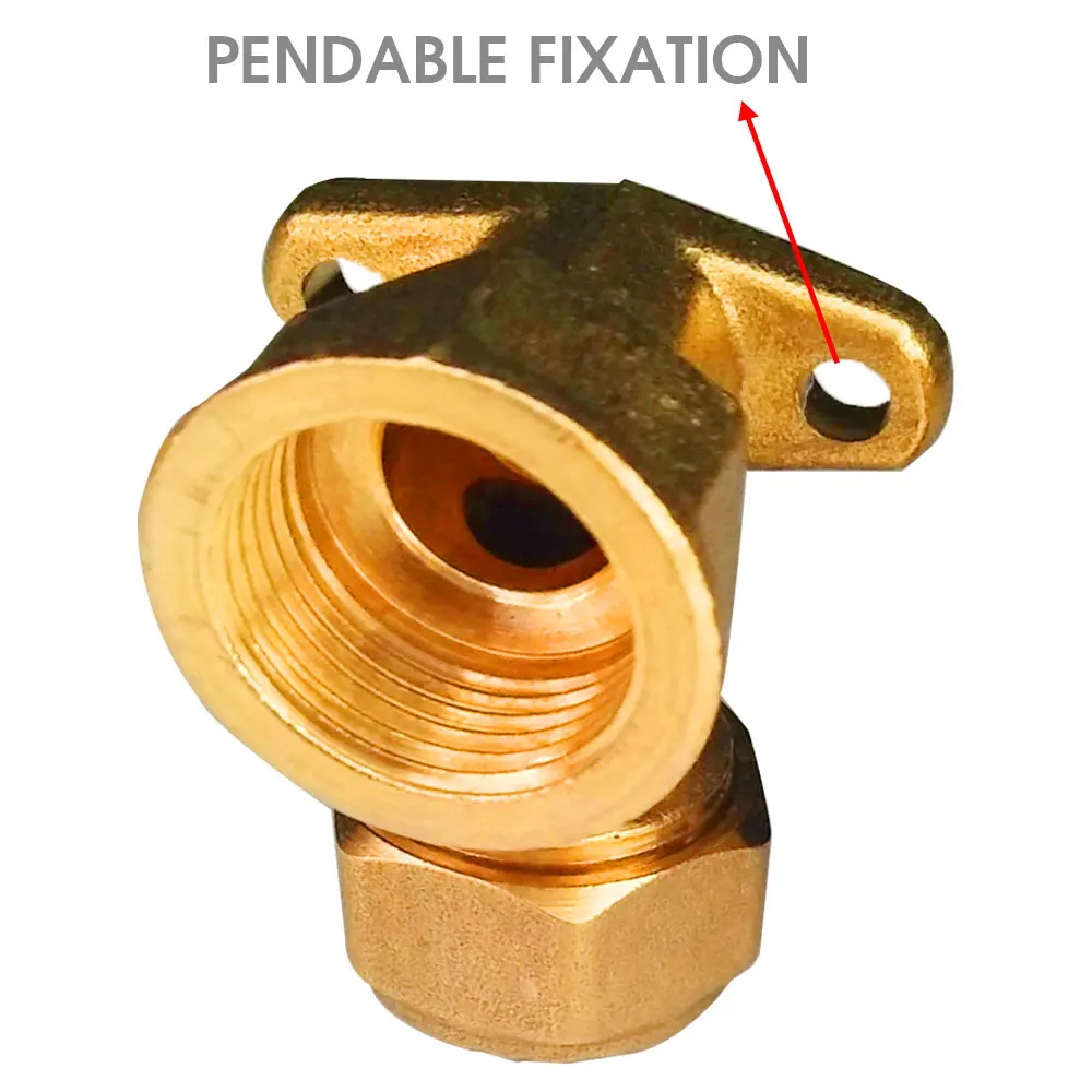 Conector acodado de cobre de rosca hembra de 1/2 "con Pedestal para manguera de 16mm y 20mm, juntas de latón para pared, accesorios de tubería fija, acoplamiento de tubería