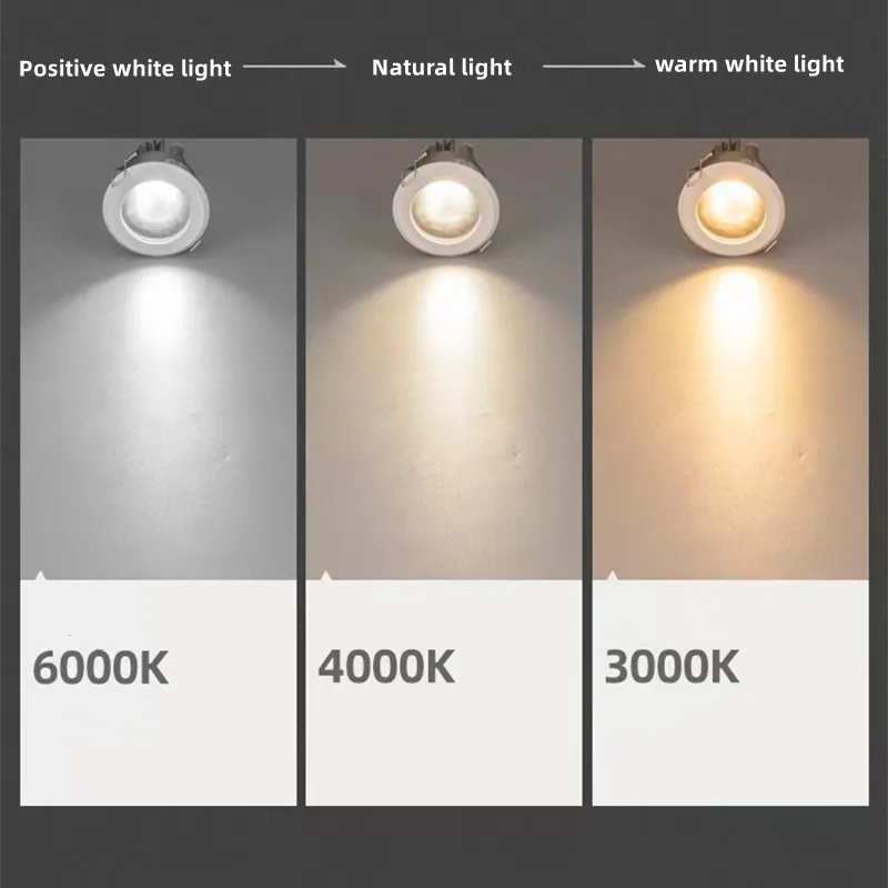 Foco LED redondo impermeable IP65, lámpara COB de aluminio para techo, cocina, ducha, baño, iluminación interior