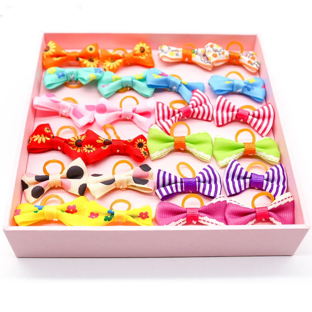 10/20/30 Uds. Lazos para el pelo para el cuidado de mascotas, mezcla de colores para cachorros, accesorios decorativos para el cabello para perros pequeños, bandas de goma para el pelo, proveedor de perros