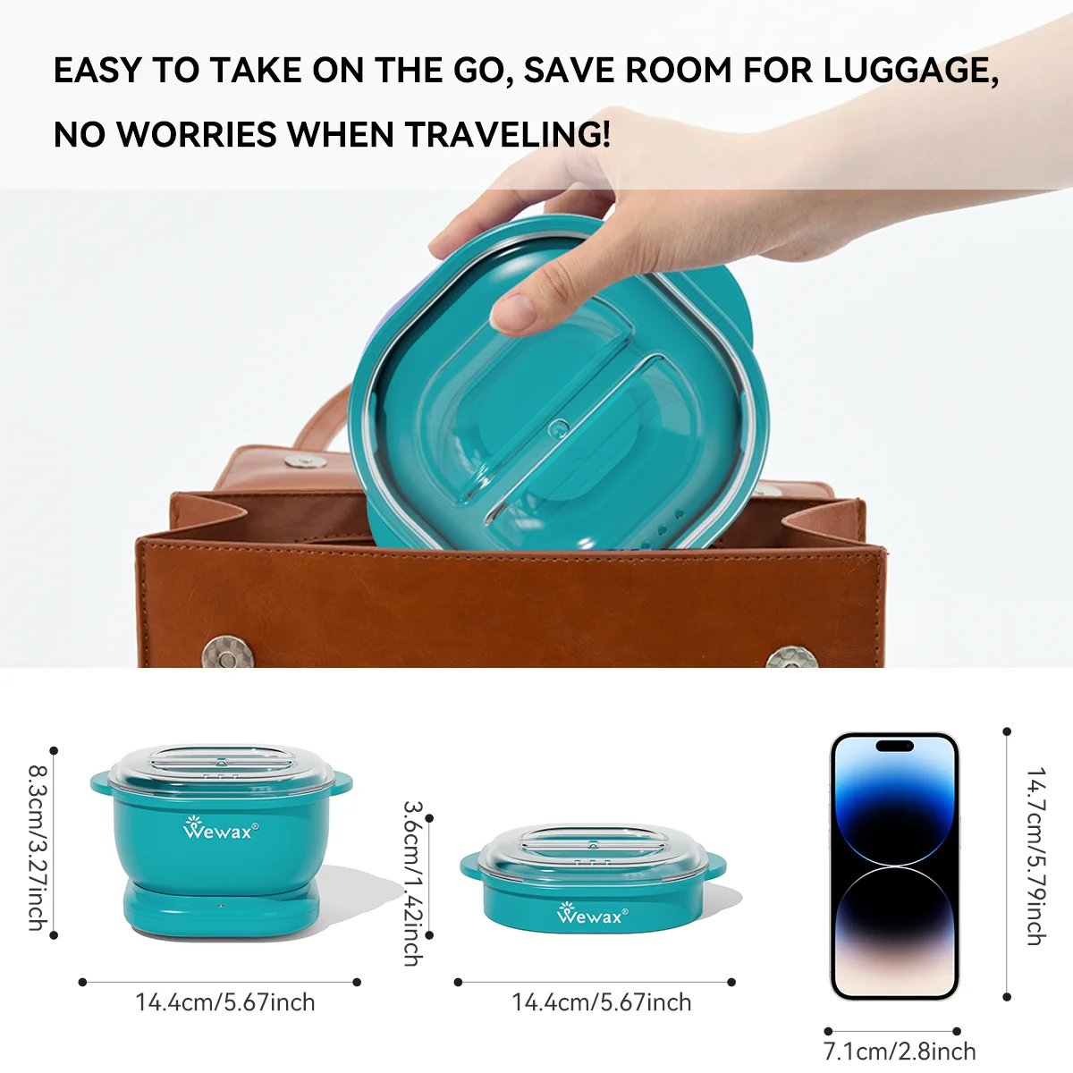 WEWAX Kit Calentador de Cera de Silicona Plegable de 35 Piezas con Enchufe Estadounidense, Granos de Cera Dura, Leche, Miel, Lavanda, Aloe Vera para Depilación Corporal Completa