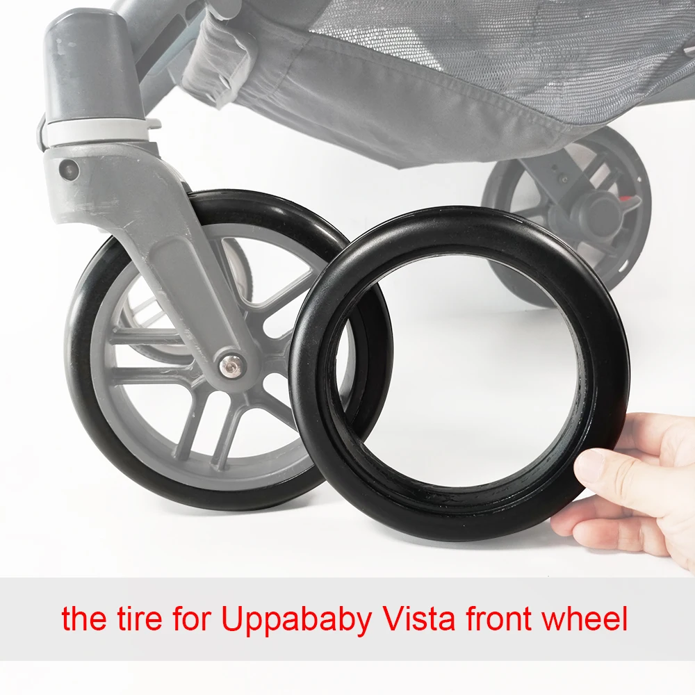 Llanta de rueda Uppababy Vista para V1/V2, cubierta de neumático de rueda de Buggy sin cámara de PU delantera o trasera, accesorios personalizados para cochecito de bebé
