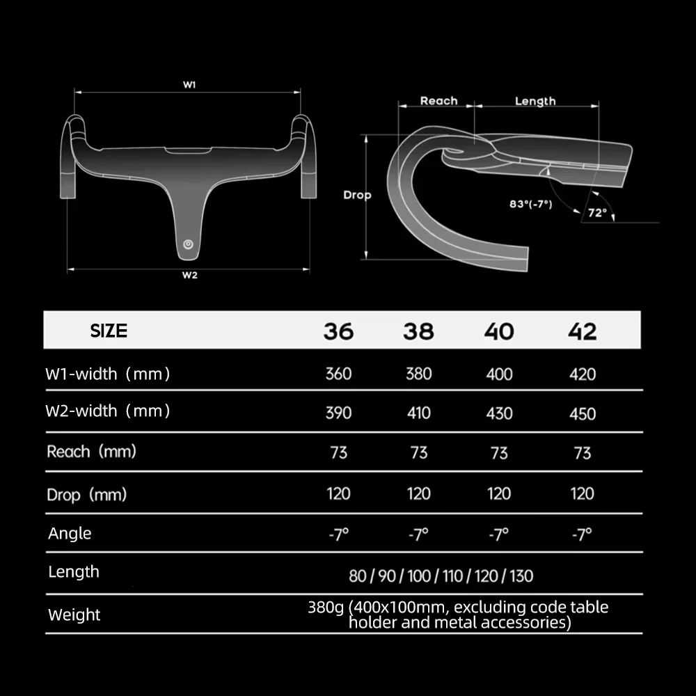 Manillar integrado THE ONE ULTRA aero de carbono, manillar de bicicleta de carretera con rastro oculto, 380/400/420, 28,6mm, bicicleta de carreras