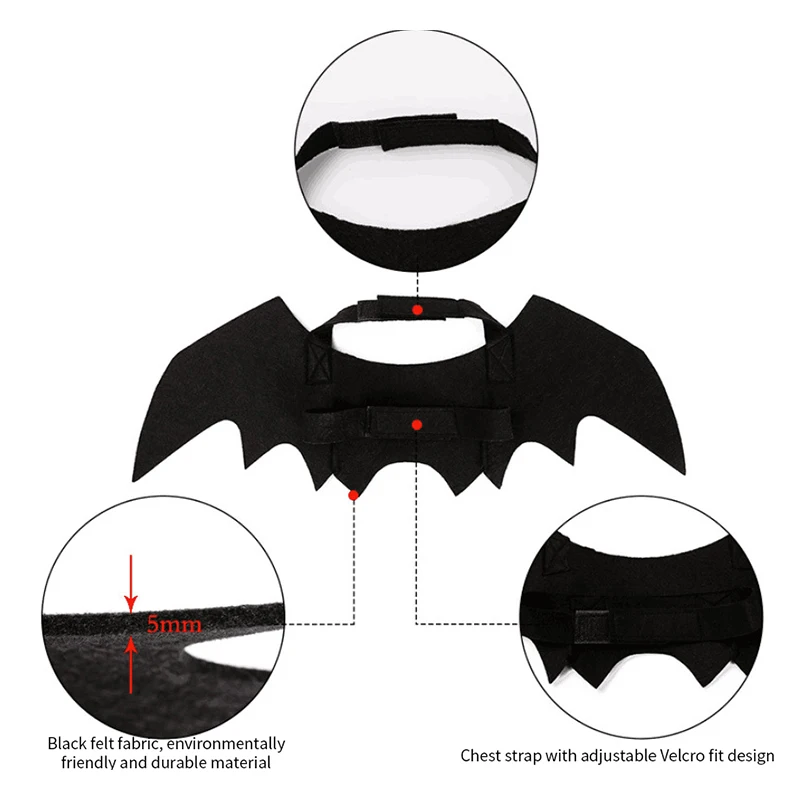 Ropa de Moda para Gatos, Alas de Murciélago, Disfraz Divertido para Perros, Alas Artificiales, Accesorio de Cosplay para Mascotas, Disfraz de Gato para Halloween y Navidad, Productos para Mascotas