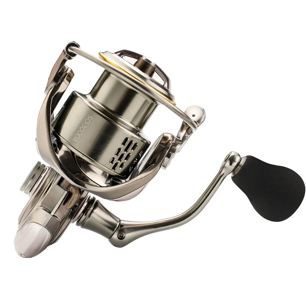 Carrete de pesca 1000-6000 5,2: 1 9 + 1BB carretes de pesca arrastre máximo 10-25KG carrete giratorio de potencia carrete de cuerpo de Metal para carrete de agua de mar