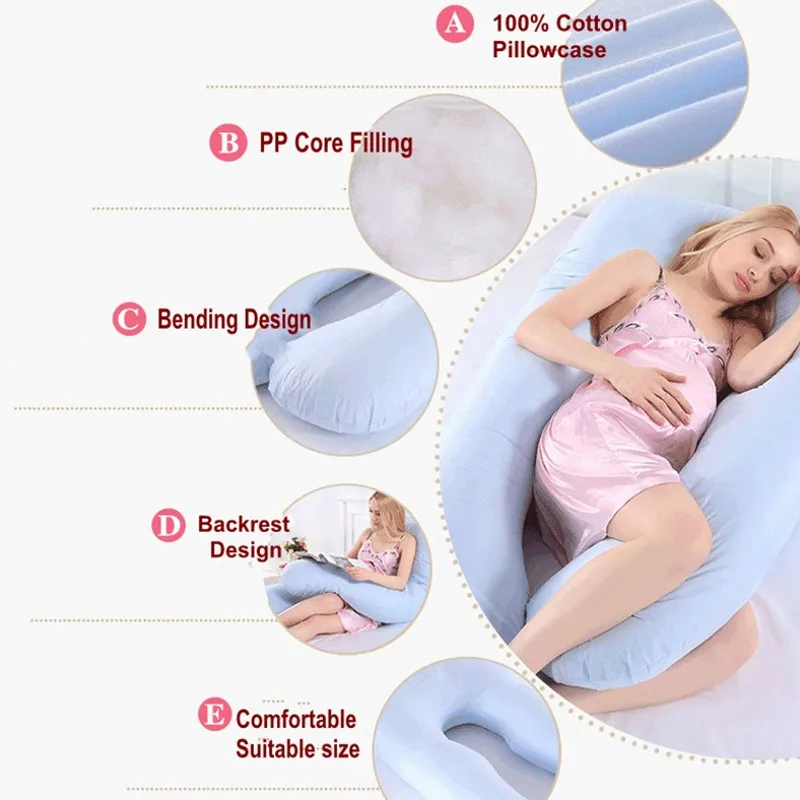 Almohada de embarazo 130*70cm almohada de cintura para dormir para mujeres embarazadas almohada de lactancia cojín de lactancia para mujeres