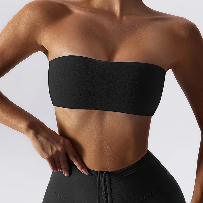 Ctenkevet Nuevo Sujetador Deportivo Sin Tirantes para Mujer, Top Corto para Yoga, Gimnasio y Fitness