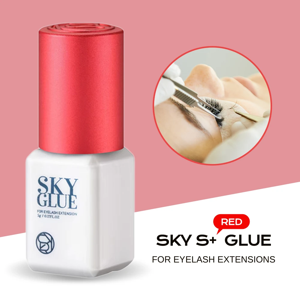 10 botellas SKY S + pegamento extensión de pestañas 5ml Corea Original negro rojo tapa pestañas postizas cielo adhesivo suministros herramientas de maquillaje Colas