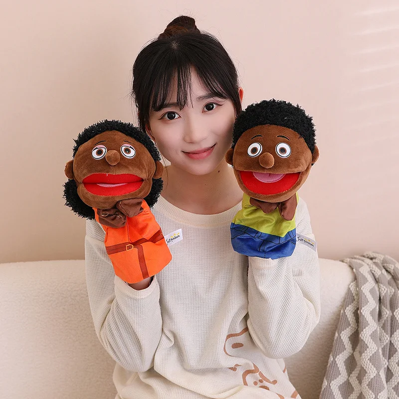 Marioneta de dedo y mano de felpa para niños de 28-33cm, actividad Popular, juego de rol para niño y niña, accesorios para cuentos para dormir, juguetes de juego de rol familiares, muñeca