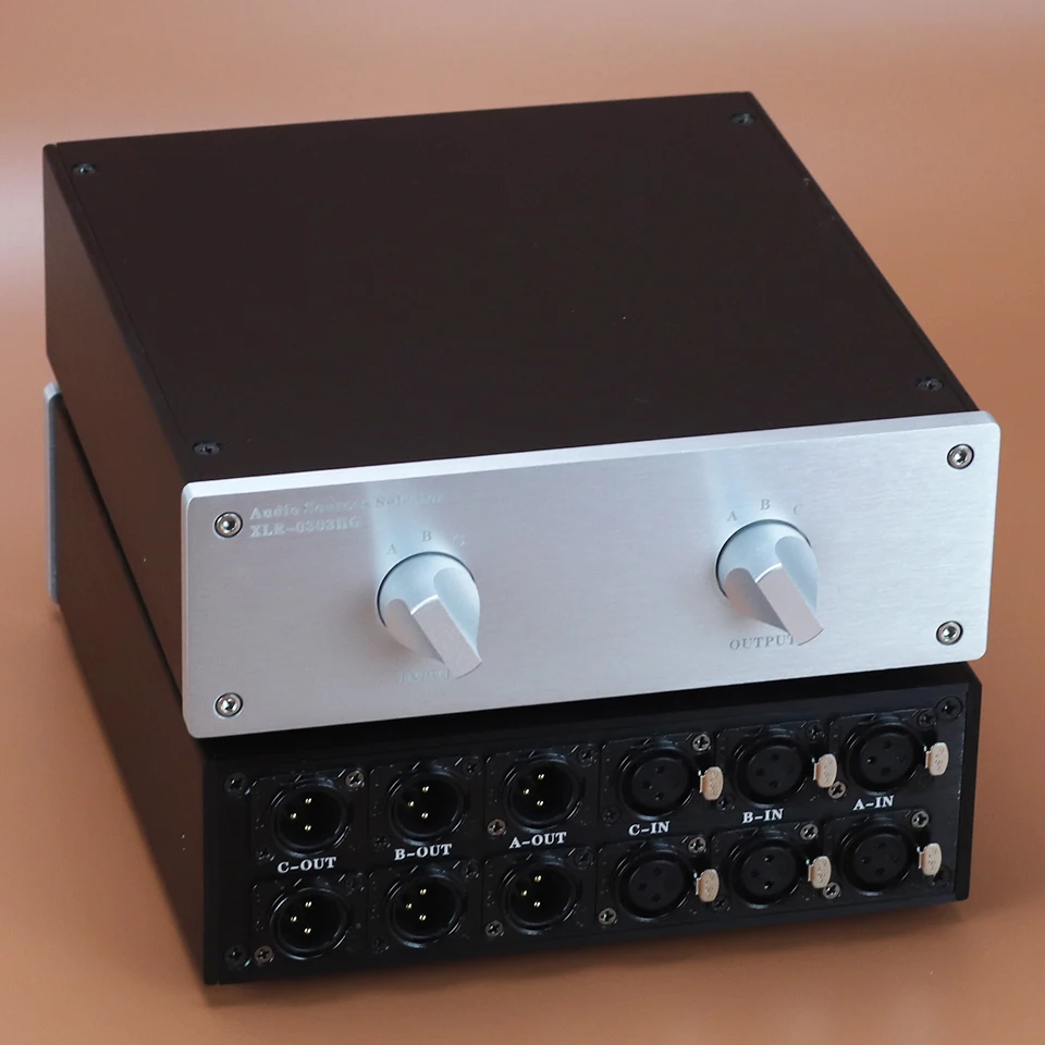 Conmutador de audio HIFI de doble canal, selector de señal de audio balanceado XLR, amplificador de potencia, altavoz, conmutador de alta calidad