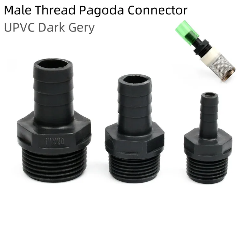 1/5 Uds. Rosca macho de 1/2 ~ 2 pulgadas a conector Pagoda de 8 ~ 50mm conectores de manguera de riego de jardín juntas de rosca de tubería de agua de acuicultura