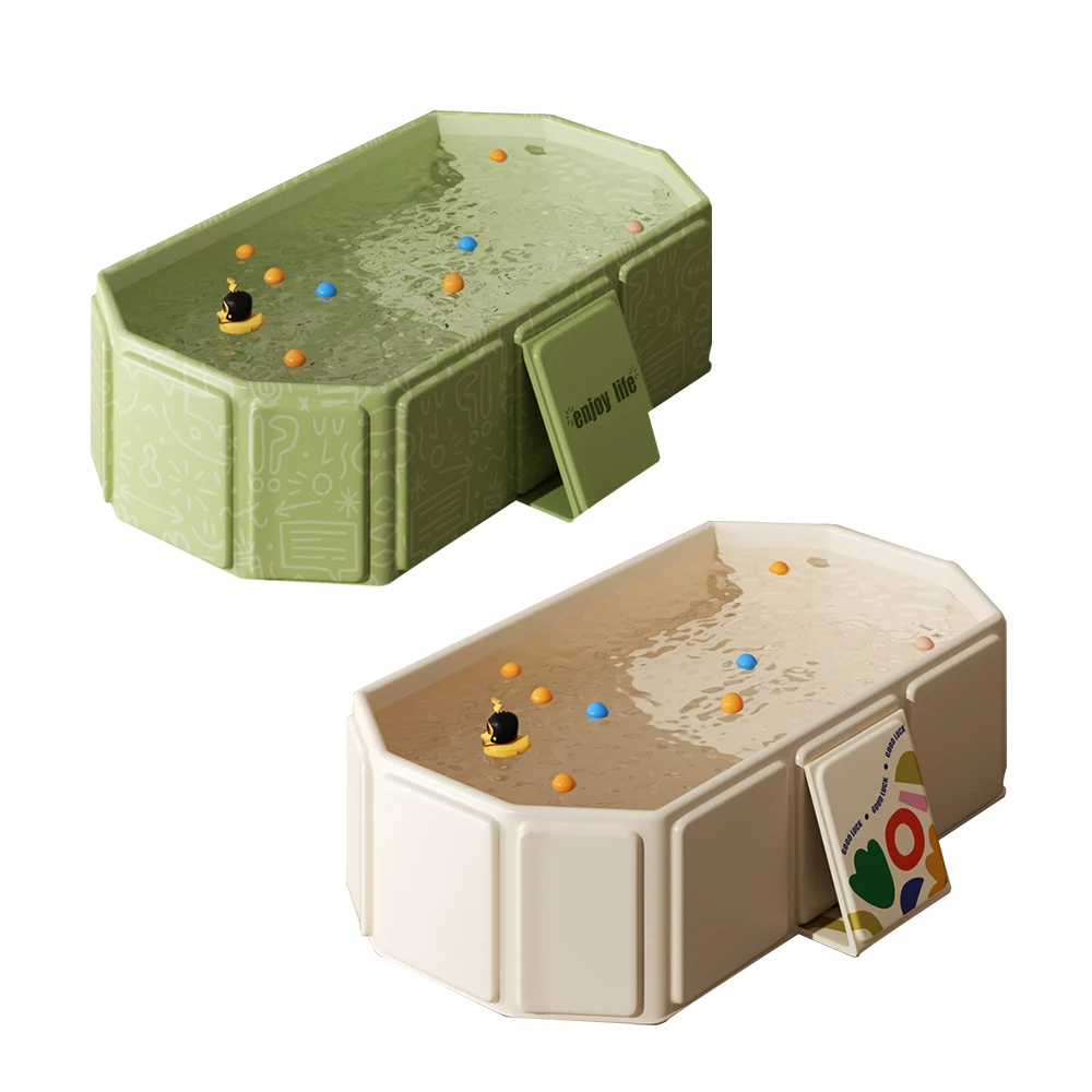 1 bañera plegable para uso familiar, una práctica piscina de jardín para el verano con almacenamiento, y una bañera para bebés adecuada para viajes familiares.