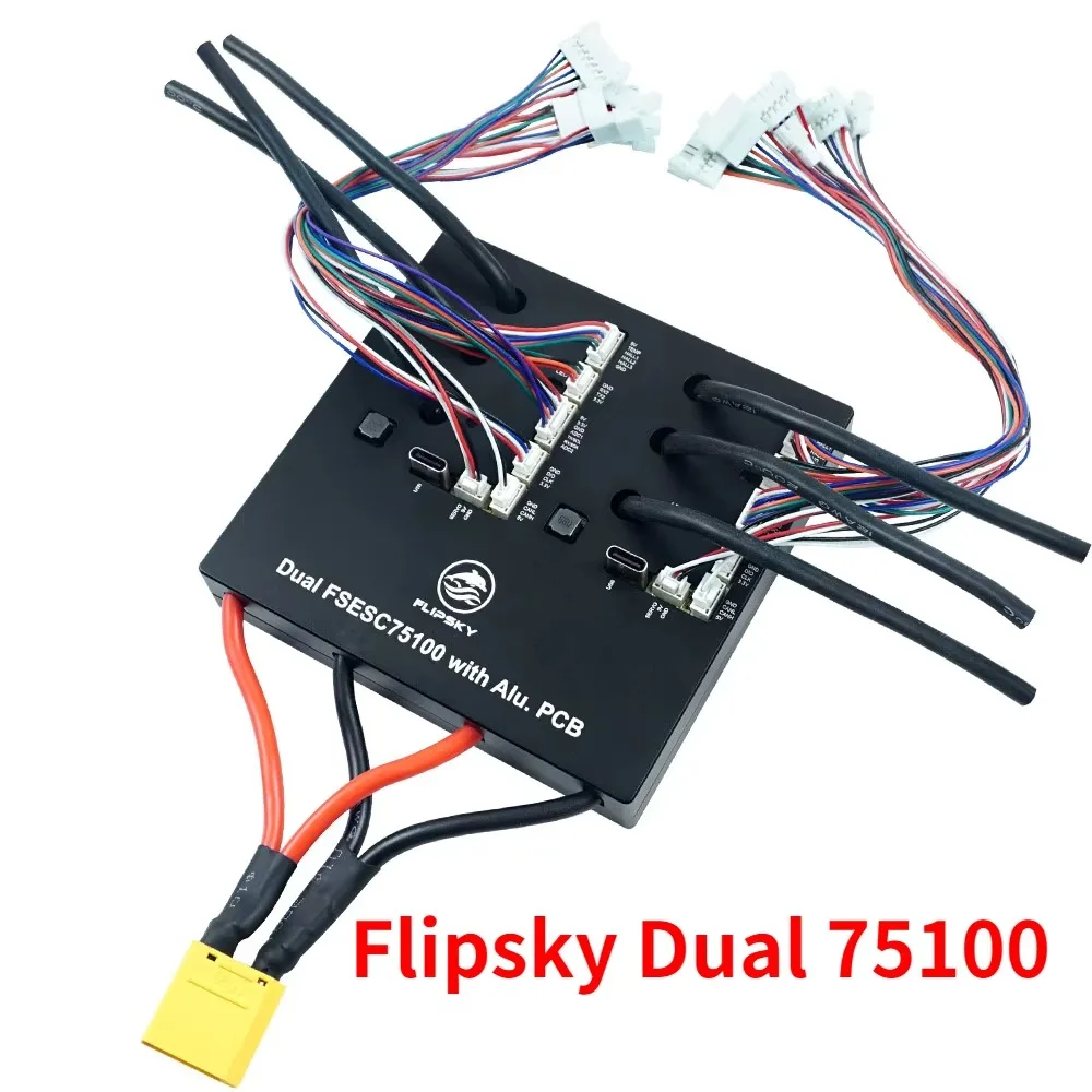 BoMsFlipsky Dual 75100 con PCB de aluminio basado en VESC para controlador de velocidad de patineta eléctrica/scooter/bicicleta eléctrica