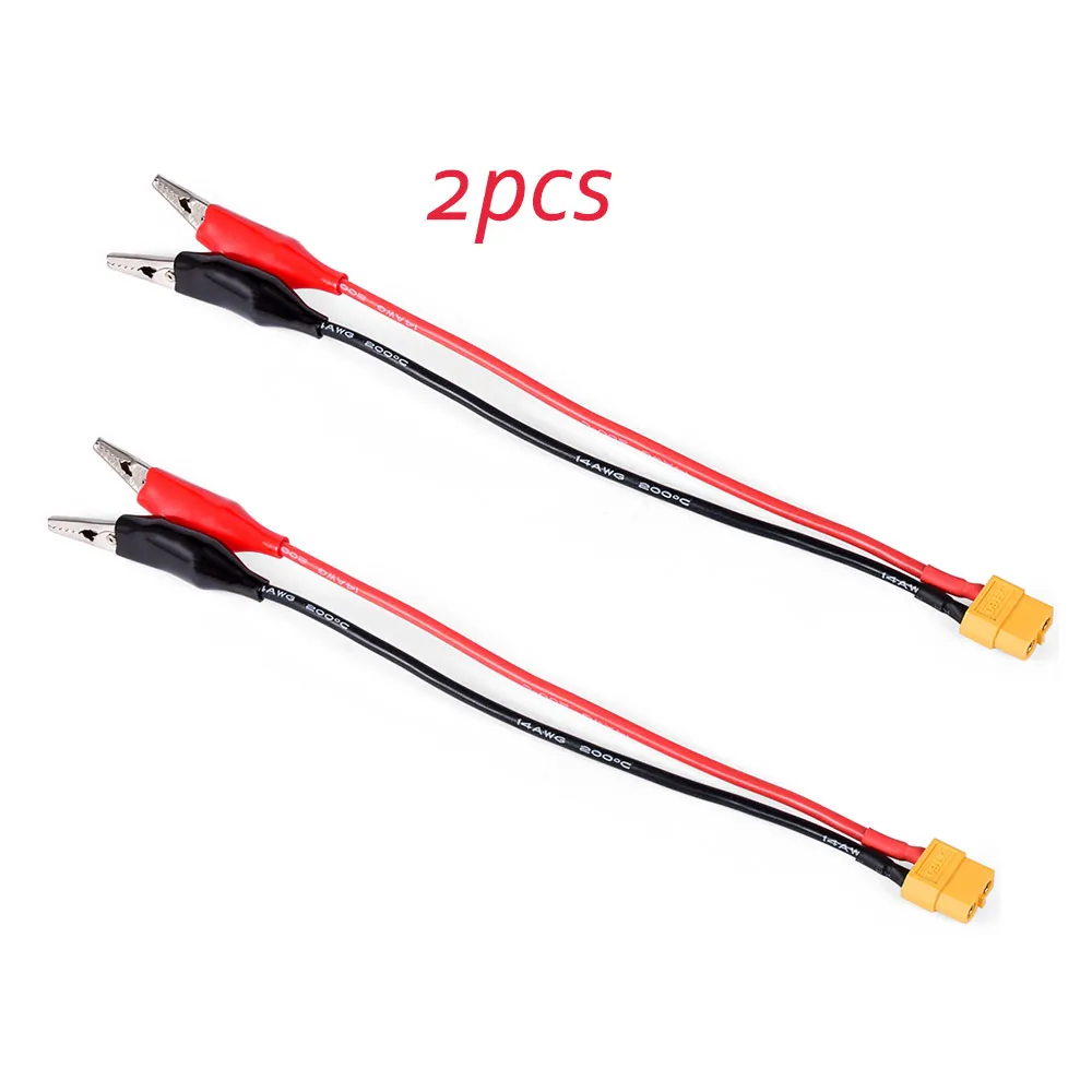 Cable conector XT60, pinzas de cocodrilo RC para cargador SKYRC Pro, Cable de cargador, herramienta de medición de línea ejecutada de Motor, 14AWG, 20cm
