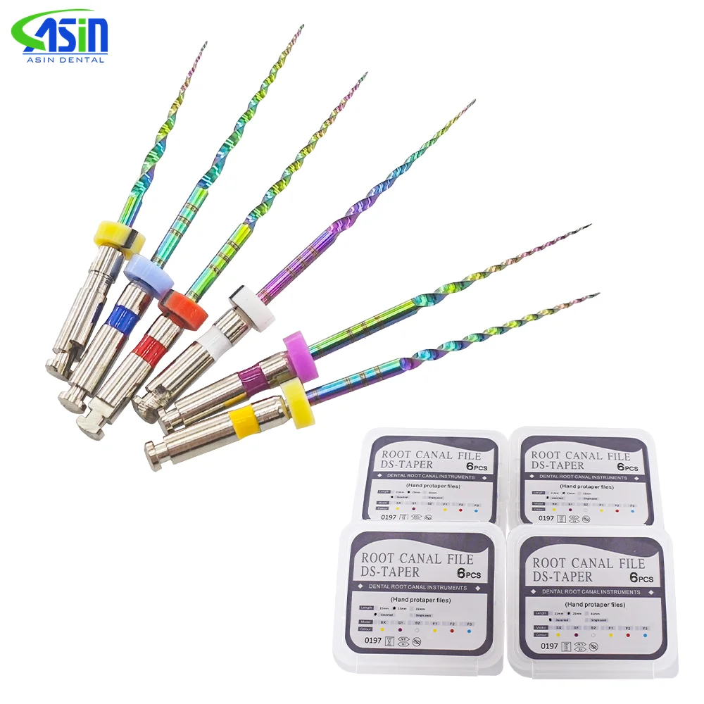 Serie Rainbow, 6 unidades por paquete, limas dentales Endo Gold x-pro, Lima endodóntica rotativa cónica NITI grande SX S1 F1 F2 F3 21MM 25MM 31MM