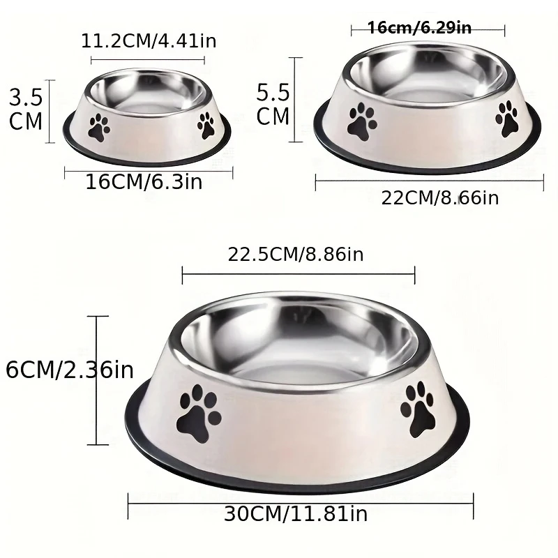 Cuenco de acero inoxidable para perros, contenedor de almacenamiento de alimentos, cuenco de comida para perros, botella de agua, plato alimentador para perros pequeños y grandes y gatos