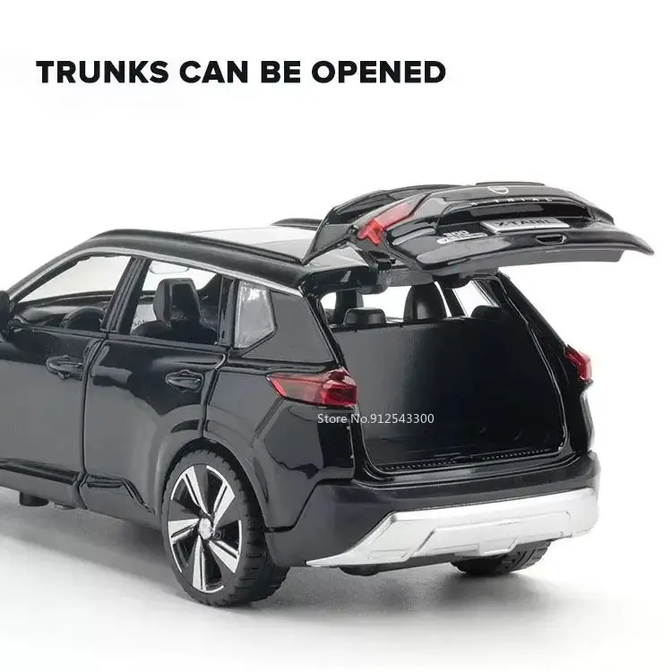 Modelo de coche de juguete x-trail a escala 1/32, vehículo de aleación fundido a presión con luz de sonido, colección de regalos de juguete para Festival para niños