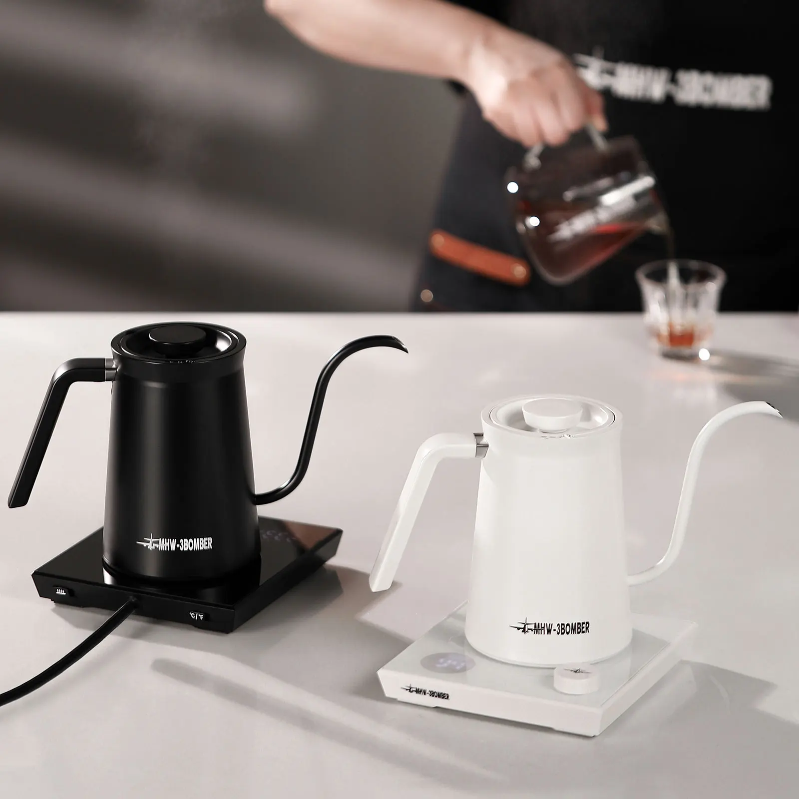 Hervidor de café eléctrico inteligente MHW-3BOMBER, hervidores de cuello de cisne con Control preciso de temperatura, accesorios de Barista para el hogar