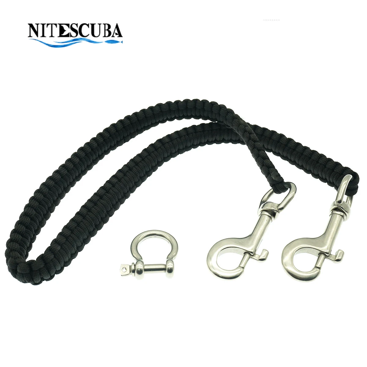 Carcasa para cámara subacuática, cordón de transporte, cuerda de paracaídas de grado militar, funda impermeable, mango suave con 2 piezas de acero inoxidable 316
