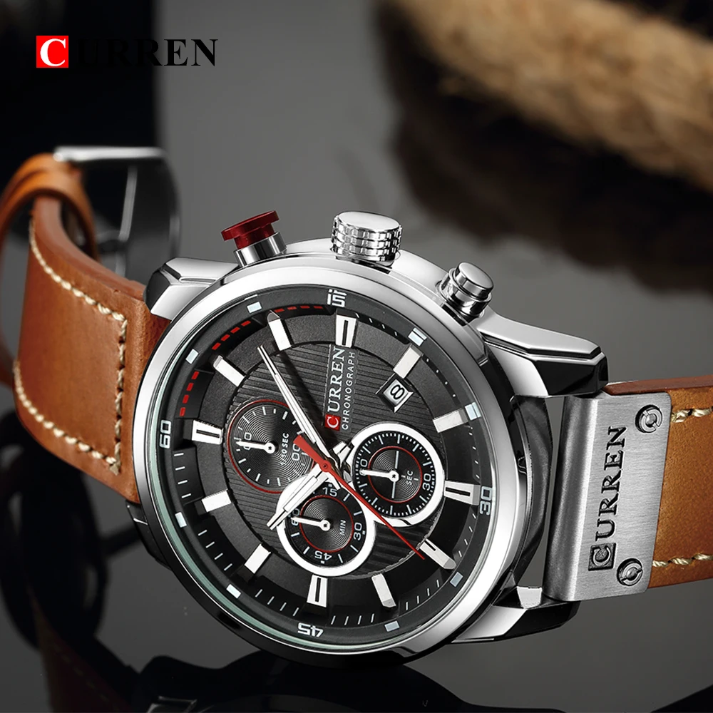 Reloj de Pulsera CURREN 8291 para Hombre, Cronógrafo de Cuarzo, Estilo Casual, Deportivo, Militar, de Moda, para Caballero