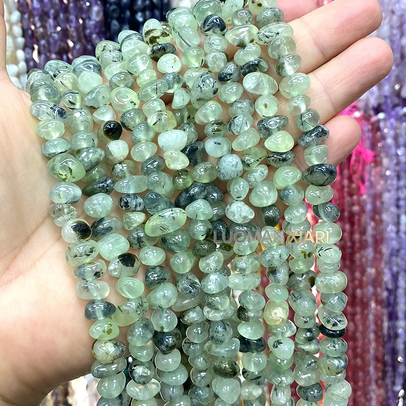 Cuentas espaciadoras sueltas de piedra Natural de cuarzo rosa rugoso Horizontal de 9-12MM para fabricación de joyería Diy pulsera accesorios de dijes 15''