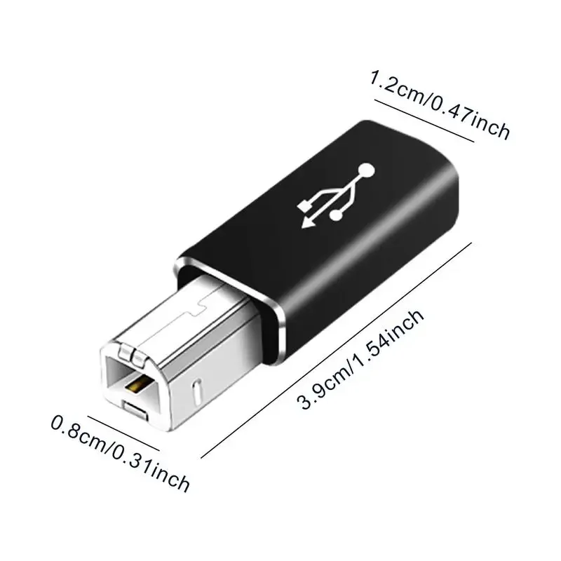 Adaptador de impresora USB 2,0 USB tipo C a tipo B macho para impresora disco duro Base máquina de Fax escáner USB 2,0 tipo C adaptador de impresora
