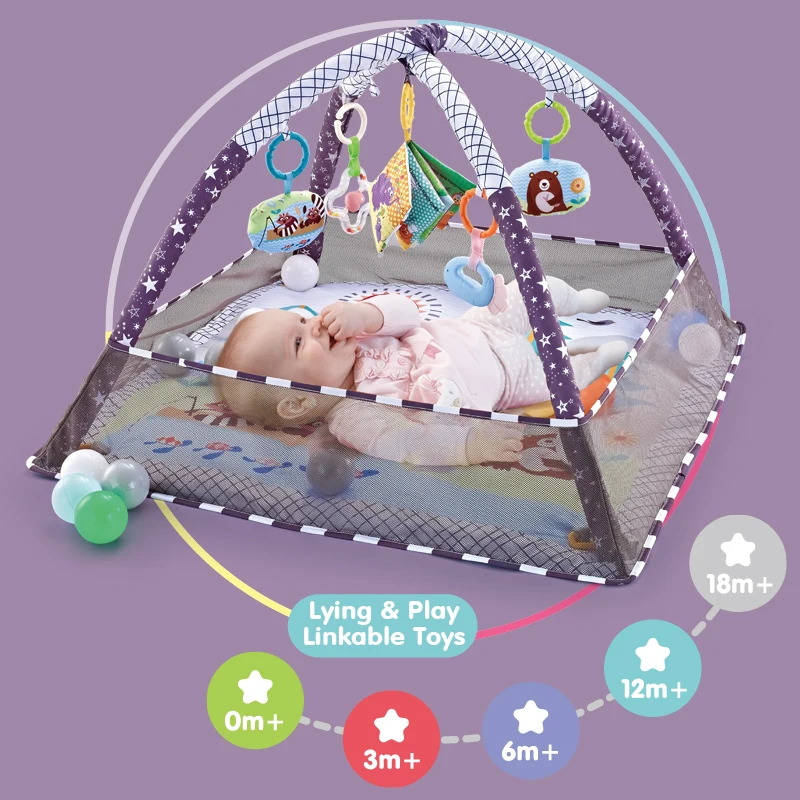 Estructura de Fitness Multifuncional para Niños, Tapete Educativo, Manta para Gatear, Alfombra de Juego Infantil, Tapete de Actividades para Niños, Gimnasio, Juguetes para Bebés, Regalo
