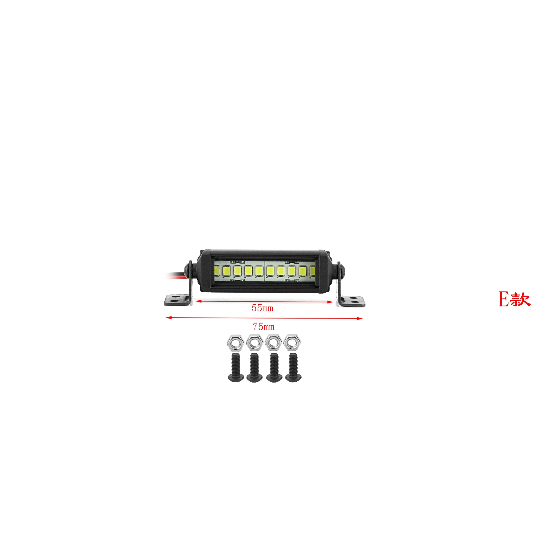 Barra de luz LED de 55/75/95/115/135/215mm, luces de lámpara de techo para Axial SCX10 90046 Traxxas TRX4 Slash Rustler 1/8 1/10 RC, actualización de coche