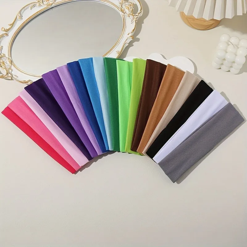 10 piezas de diadema elástica para mujer, antideslizante, absorbente del sudor, adecuada para yoga, correr y deportes.
