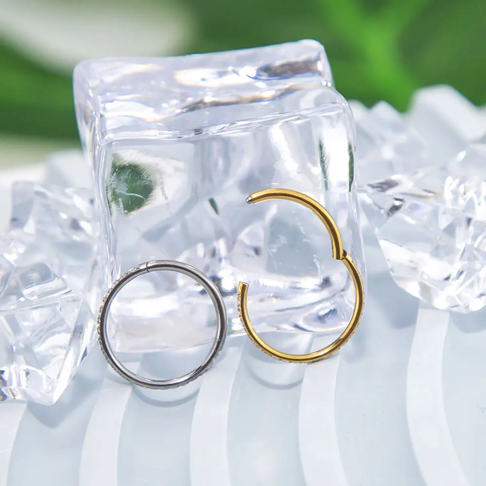10 Uds G23 conjunto de joyería de titanio pendientes de circón moda cartílago de la oreja Tragus Piercing anillos de nariz Sexy hélice labio aros nasales regalos