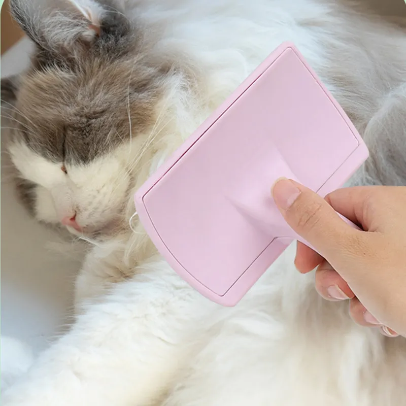 Cepillo para perros, peines de acero inoxidable para perros, cepillo de masaje para el cuidado de perros, utensilio para eliminar el pelo de mascotas, Herramientas de limpieza, mango suave, cepillo para gatos