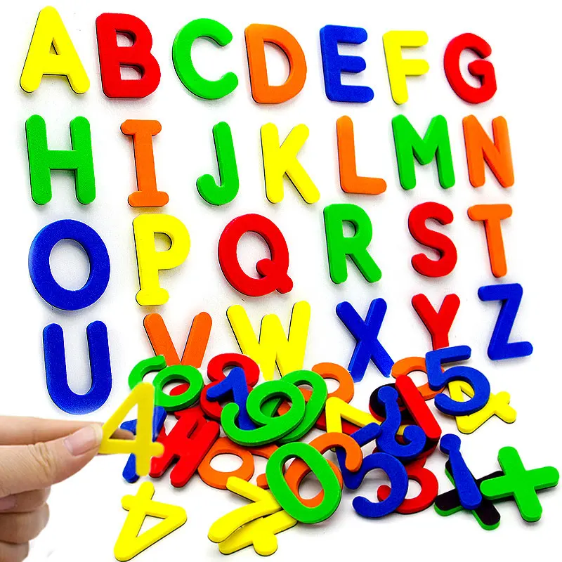 Letras del alfabeto magnético, pegatinas de espuma EVA para refrigerador, niños pequeños, aprendizaje de ortografía, conteo, juguetes educativos, regalo