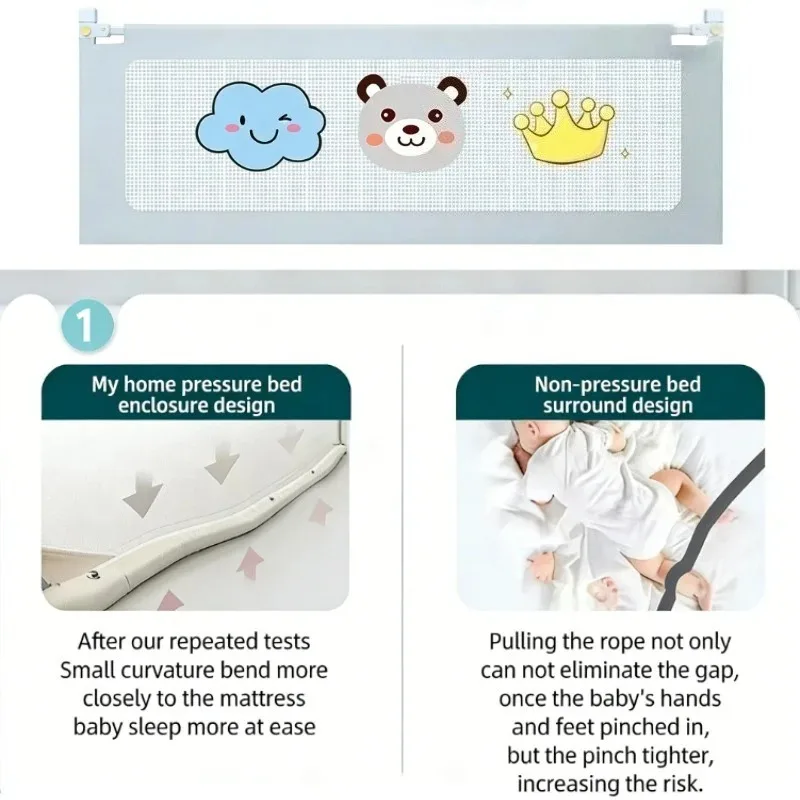 Barandilla de seguridad para cama IMBABY, protectores de cuna elevables, pasamanos ajustable, barandilla de seguridad para cama, barrera de seguridad lavable para niños, parachoques de seguridad para cama de bebé