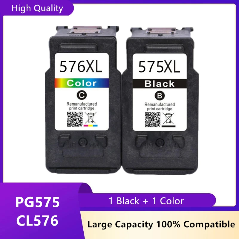 Cartucho de tinta remanufacturado 575 XL 576 XL PG575 CL576 PG-575 CL-576 para impresora Canon PIXMA TS3550i TS3551i TR4750i TR4751i