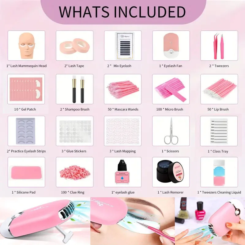 Kit Profesional de Práctica para Extensión de Pestañas Postizas, Injerto de Pestañas para Principiantes, Set de Herramientas de Maquillaje