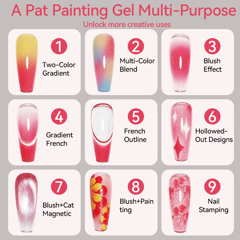 UR SUGAR Paleta de 16 Colores de Gel para Uñas, Colores Brillantes, Efecto Ombre, Manicura, Estampado, Pat French, Blush, DIY para Principiantes