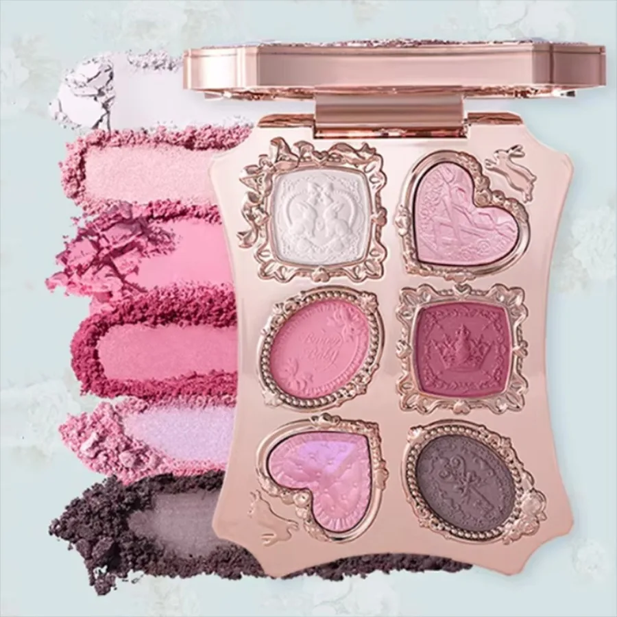 Paleta de Sombras de Ojos Flower Knows Garden, Mate y Perlada, Seis Colores Finos, Contorno, Larga Duración, Maquillaje Brillante