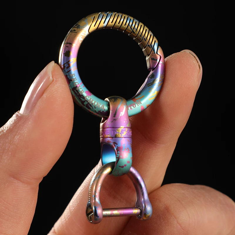 Titanio 360 °   Llaveros giratorios, llavero de 32MM, llavero de titanio Multicolor, accesorios EDC, herramienta para exteriores