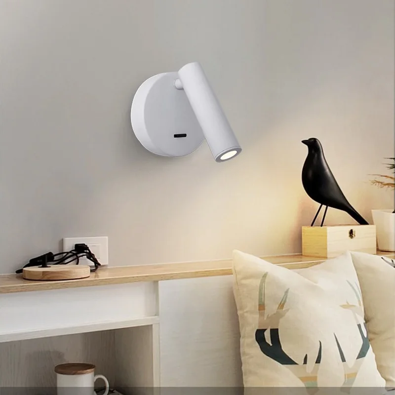 Luces LED de pared modernas, luces de lectura giratorias y ajustables, accesorios de iluminación para el hogar, dormitorio, mesita de noche, sala de estar, sala de estudio