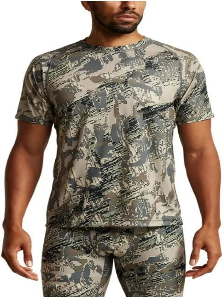 Semmer-Camiseta de manga corta para hombre, tripulación ligera, secado rápido, estampado de camuflaje, ropa de caza, Verano