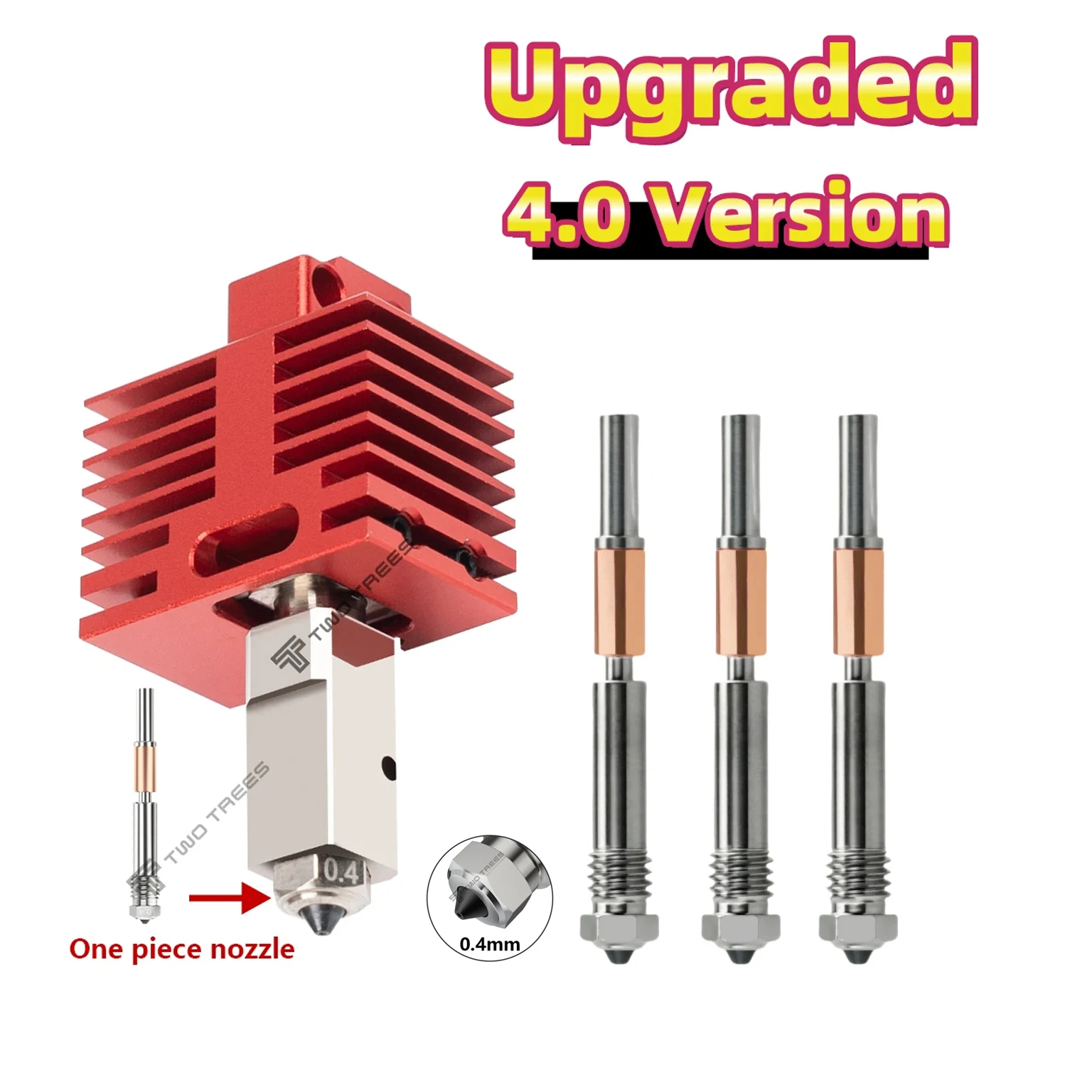 Nuevo Hotend Mejorado para Bambu Lab P1P X1C P1S X1 X1E TZ4.0, Cabezal de Impresión Hot End Mejorado, Piezas de Impresión 3D para Impresora 3D Bambulab