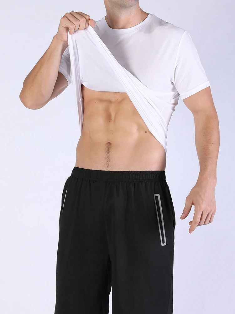 Camiseta deportiva ultraligera de secado rápido para hombre, Top ligero transpirable para entrenamiento físico, correr y gimnasio, Color sólido